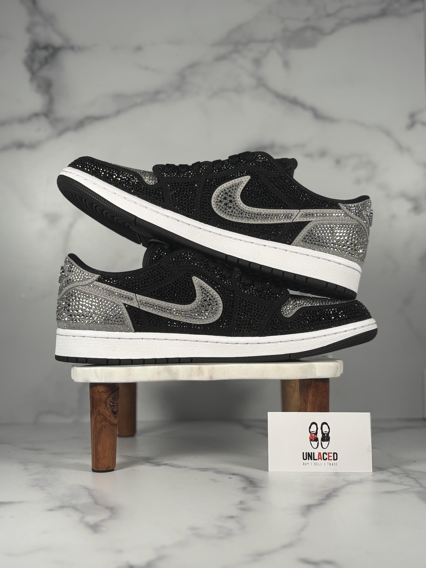 Jordan 1 Retro Low OG 'Swarovski Stealth (Women's)'