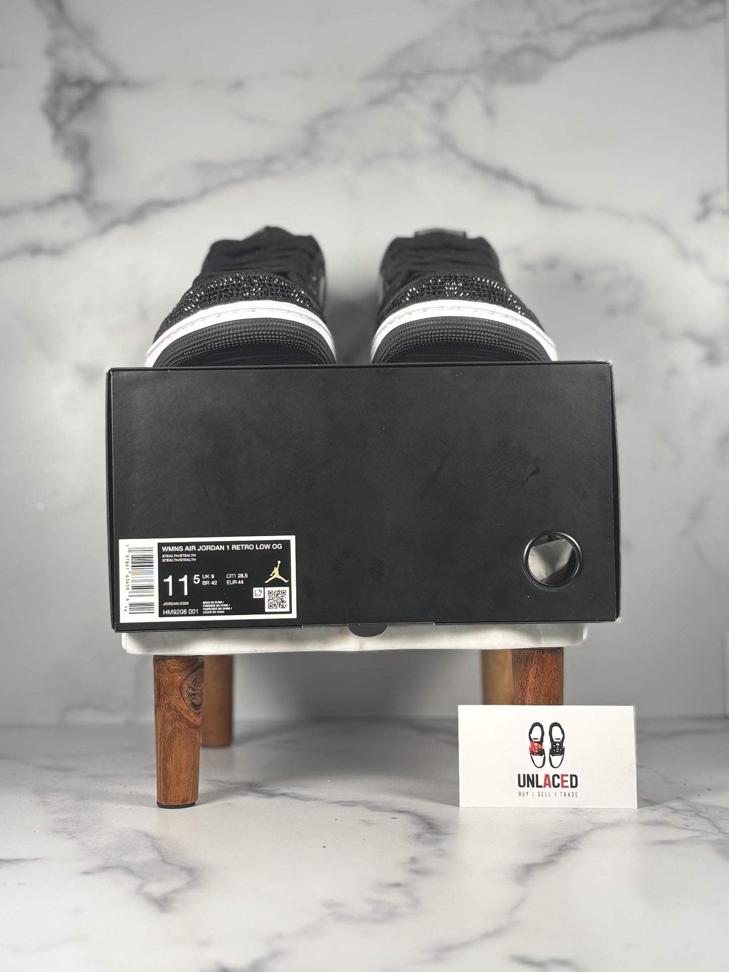 Jordan 1 Retro Low OG 'Swarovski Stealth (Women's)'